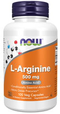 L-Arginine 500mg - 100 Veg Capsules (Now Foods)