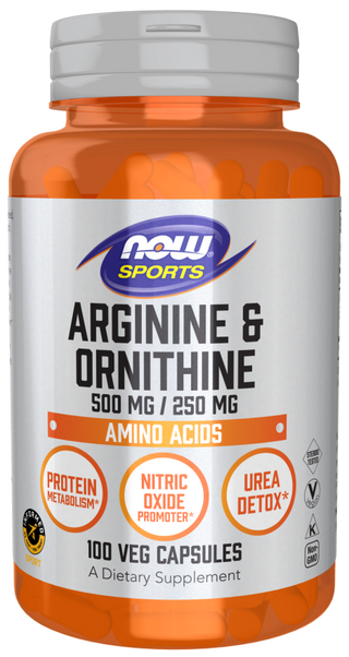 Arginine/Ornithine - 100 Veg Capsules (Now Foods)