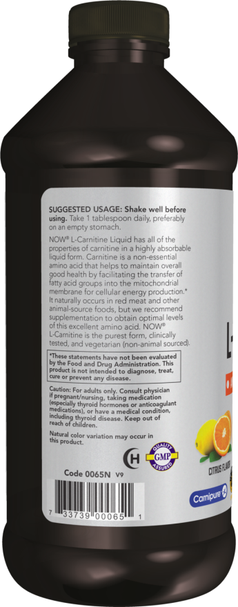 Liquid L-Carnitine - 16 FL OZ - Citrus (Now Sports)