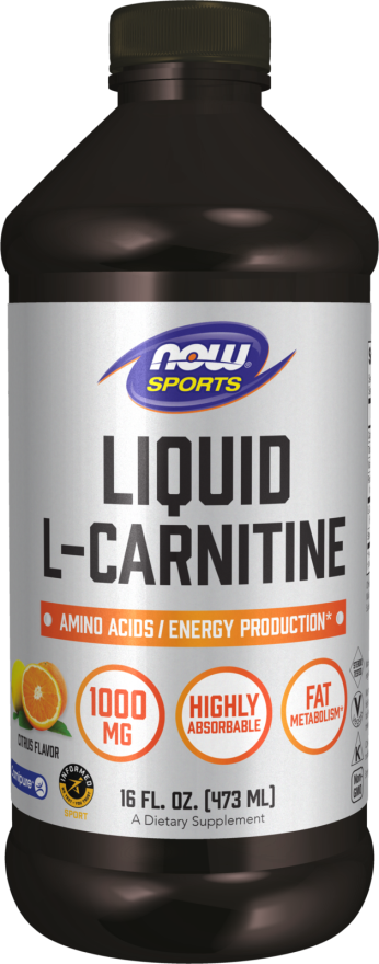 L-Carnitine Liquid Citrus Flavor 1000mg - 16 FL OZ (NOW Sports)