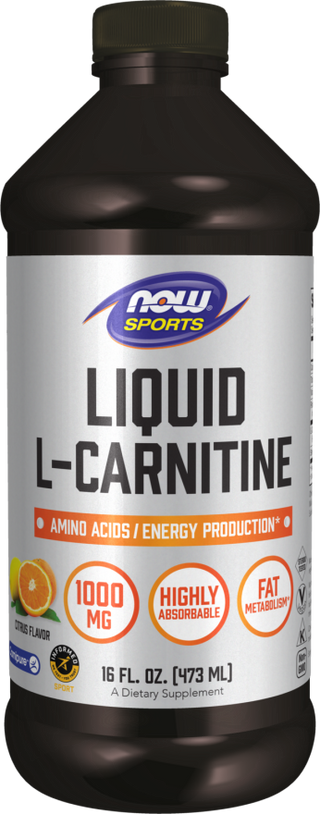 L-Carnitine Liquid Citrus Flavor 1000mg - 16 FL OZ (NOW Sports)