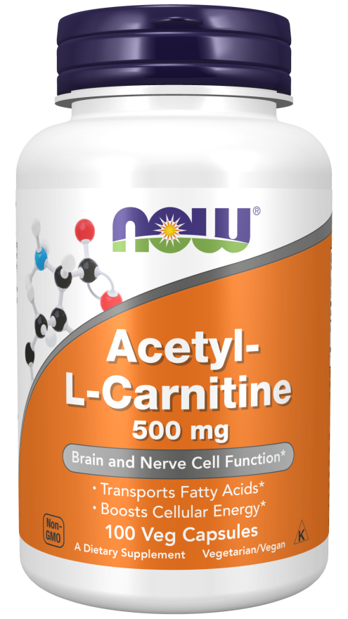 Acetyl L-Carnitine 500mg - 100 Veg Capsules (Now Foods)