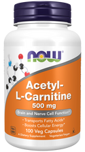 Acetyl L-Carnitine 500mg - 100 Veg Capsules (Now Foods)