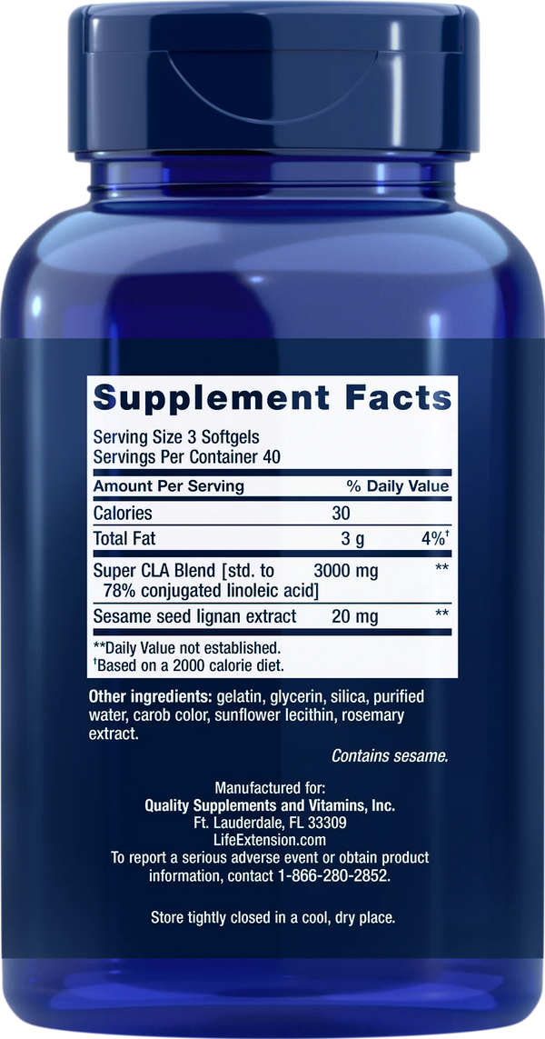 Super CLA Blend with Sesame Lignans - 120 Softgels (Life Extension)