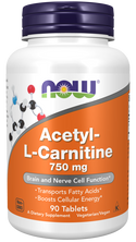 Acetyl L-Carnitine 750mg - 90 Tablets (Now Foods)