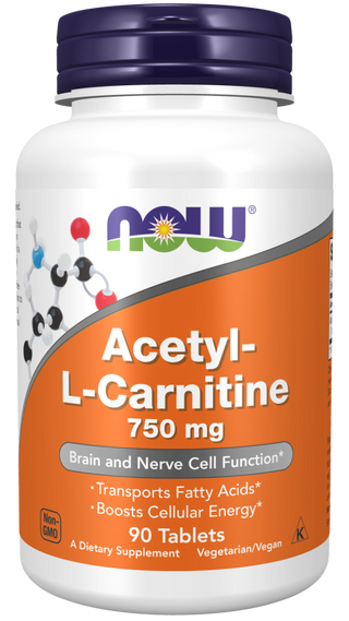 Acetyl L-Carnitine 750mg - 90 Tablets (Now Foods)