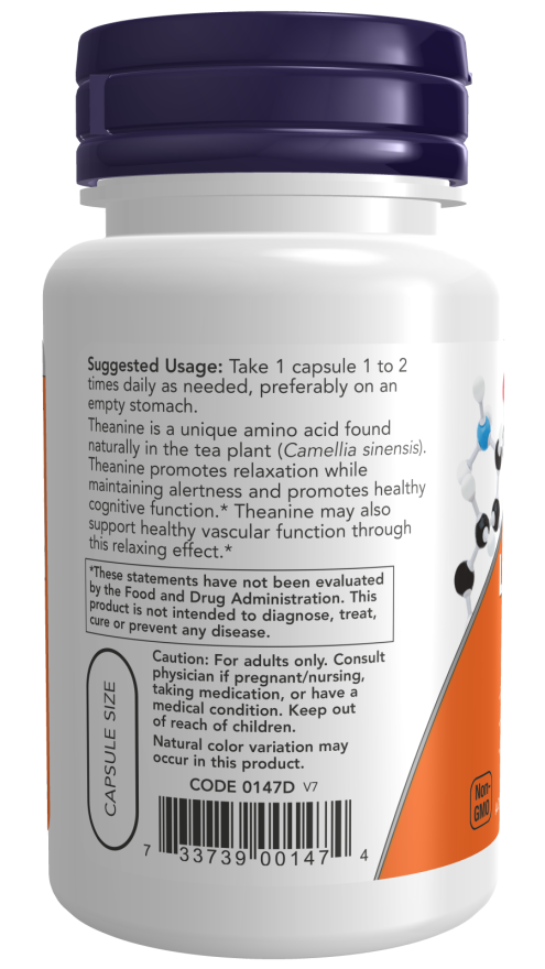 L-Theanine 200 mg 120 Vcaps by Now Foods
