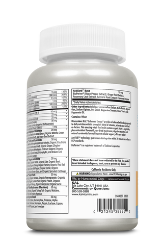 Enhanced Energy Once Daily Whole Food Multivitamin VegCaps 60ct by KAL