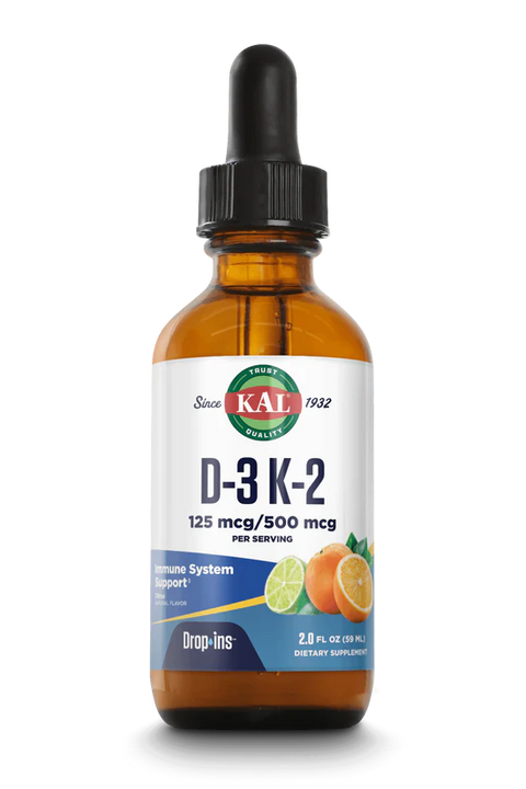 D-3 K-2  2floz 125mcg drop Citrus by Kal