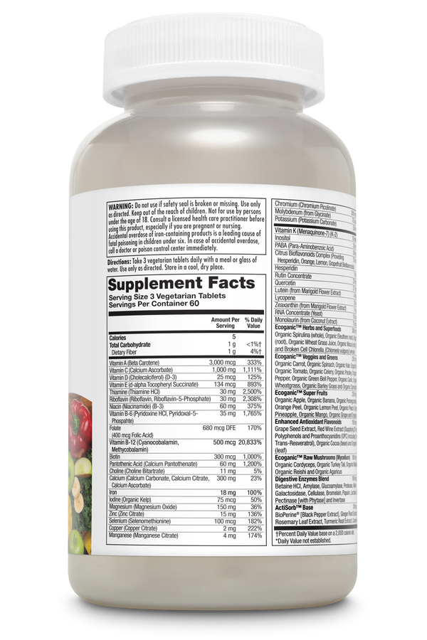 Enhanced Energy Whole Food Multivitamin VegCaps 180ct by KAL