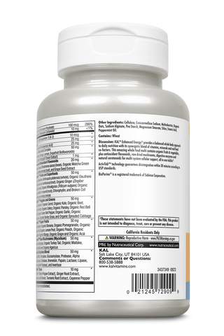 Enhanced Energy Whole Food Multivitamin Iron-Free VegCap 60ct by KAL