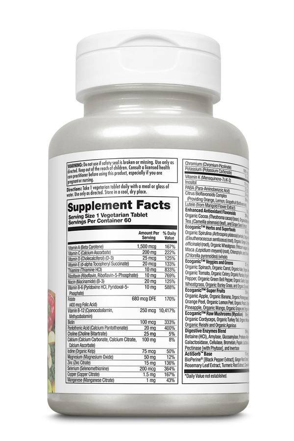 Enhanced Energy Whole Food Multivitamin Iron-Free VegCap 60ct by KAL