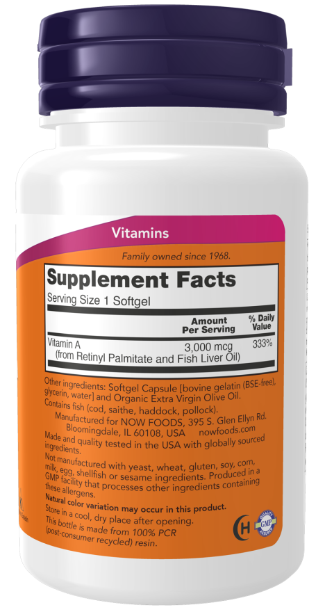 Vitamin A 10,000 IU -  100 Softgels (Now Foods)