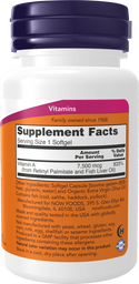 Vitamin A 25,000 IU / 7,500mcg - 250 Softgels (Now Foods)
