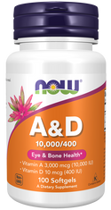 Vitamins A & D 10,000 IU / 400 IU - 100 Softgels (Now Foods)