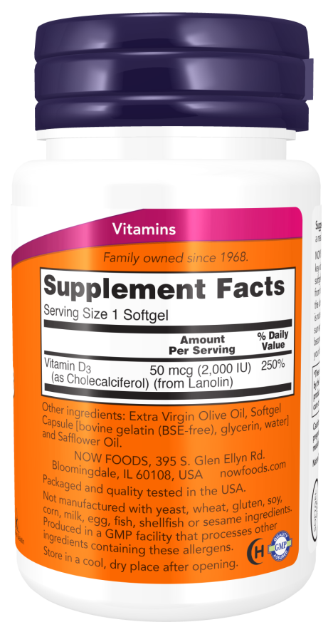 Vit D-3 2000IU 30 SoftGels by Now Foods