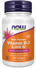 Vitamin D-3 5,000IU - 240 Softgels (NOW Foods)