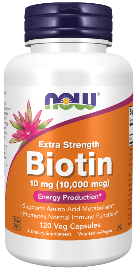Biotin (10,000 mcg) - 120 Veg Capsules (Now)