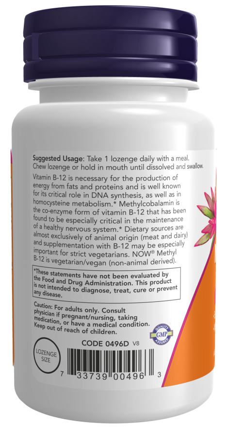 Methyl B-12 5000mcg 60 Loz by Now Foods