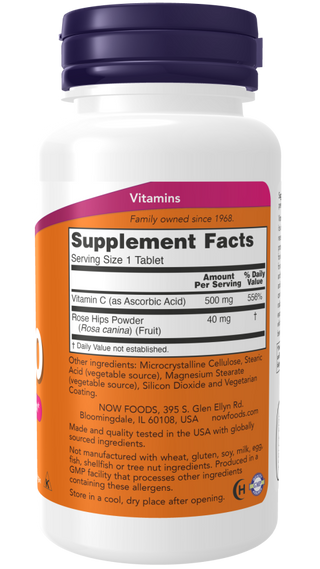 Vitamin C-500 With Rose Hips 250 Tabs by Now Foods