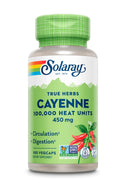 Cayenne 100,000 Heat Units 100ct 450mg veg cap by Solaray