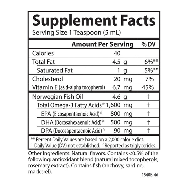 The Very Finest Fish Oil Liquid - Orange - 500 Milliliters - Carlson Labs