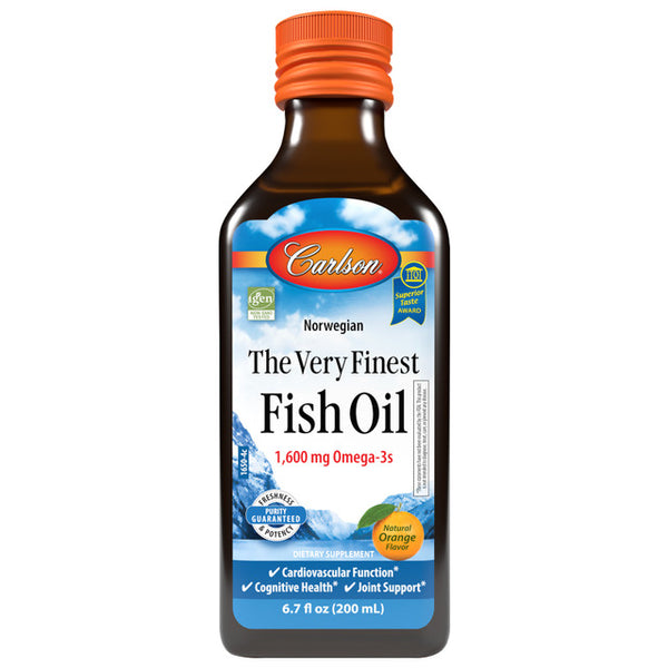 The Very Finest Fish Oil Liquid - Orange - 200 Milliliters - Carlson Labs