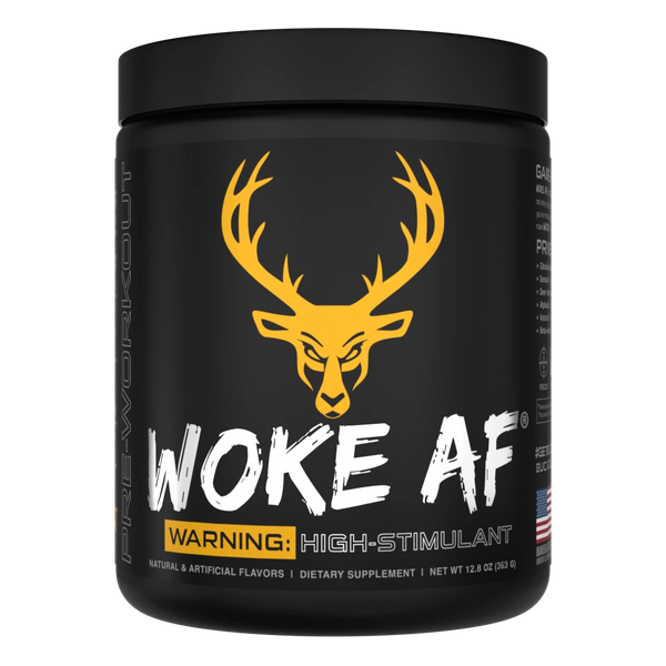 WOKE AF High- Stimulant Pre-workout - 12.8 OZ Killa OJ (Bucked Up)