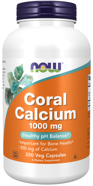 Coral Calcium 1000mg 250 Vcaps by Now Foods