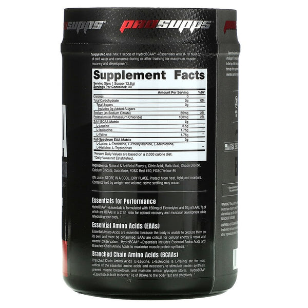 Hydro BCAA + Essentials - 14.8 OZ Fruit Punch (Prosupps)