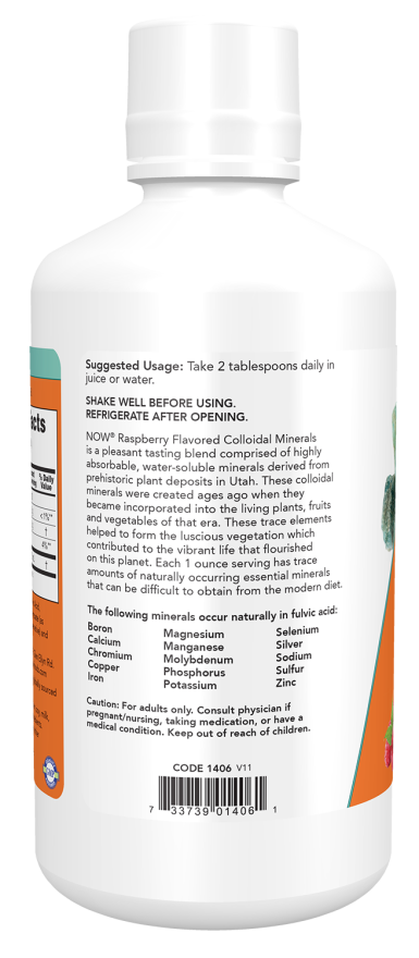 Colloidal Minerals Raspberry 32 fl oz by Now Foods