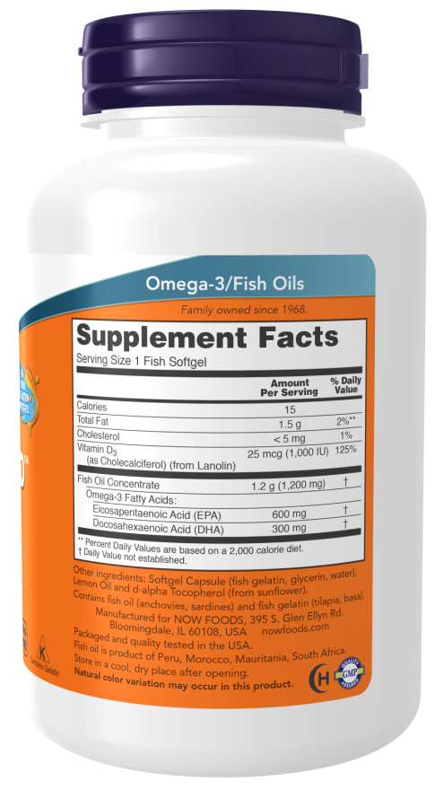 Ultra Omega 3-D™ Softgels 180 Fish Softgels by Now Foods