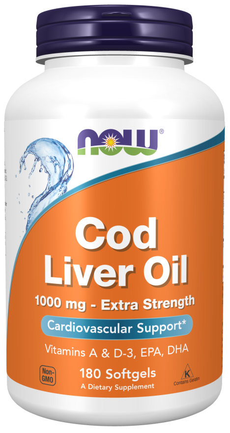 Cod Liver Oil 1,000mg 180 Sgels by Now Foods