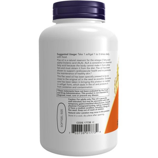 Flax Oil Org 1000mg 120 Vgels by Now Foods