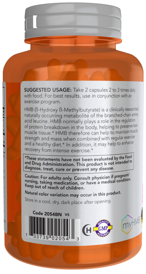 HMB 500mg - 120 Veg Capsules (NOW Foods)