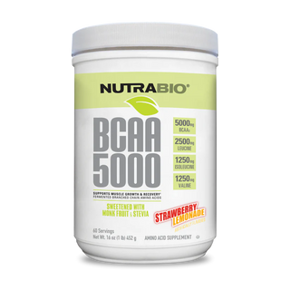 BCAA 5000 Natural - Strawberry Lemonade - 1 LB (NutraBio)