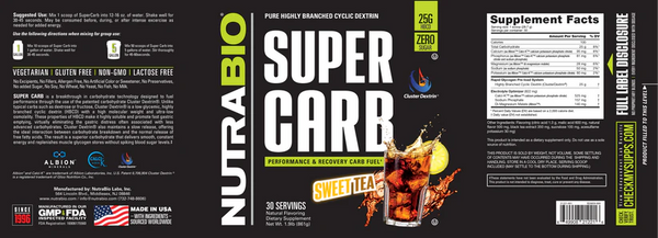 Super Carb - Sweet Tea - 1.9 LB (NutraBio)