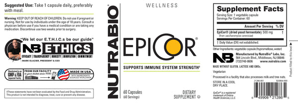 Epicor (500mg) - 60 Vegetable Caps (NutraBio)