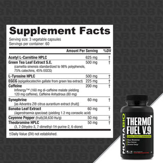 ThermoFuel V9 for Men - 180 Vegetable Capsules (NutraBio)