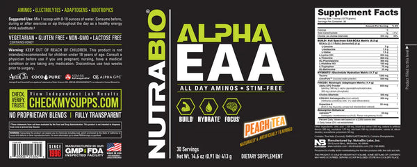 Alpha EAA - Peach Tea - 0.91 LB (NutraBio)