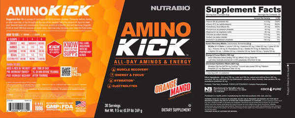 Amino Kick - 9.5 OZ Orange Mango (NutraBio)