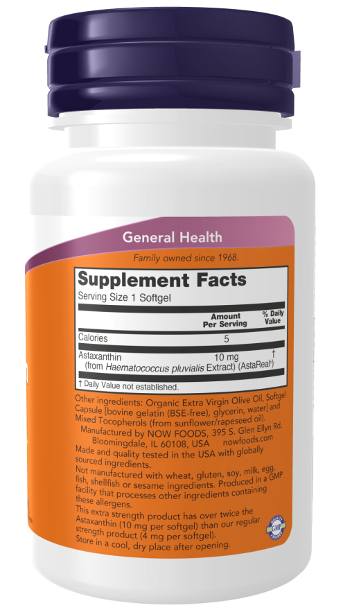 Astaxanthin 10mg - 60 Softgels (Now Foods)