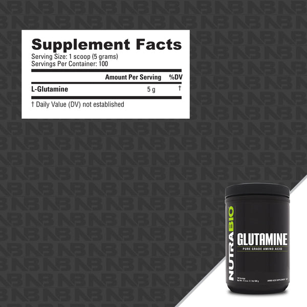 Glutamine 500 Grams - 1.1 LB (NutraBio)