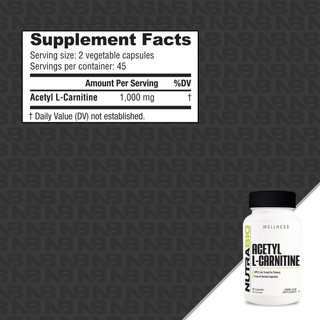 Acetyl L-Carnitine (500mg) - 90 Veggie Capsules (NutraBio)