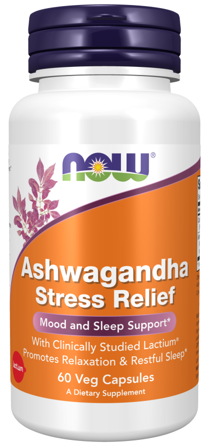 Ashwagandha Stress Relief - 60 Veg Capsules (Now Foods)