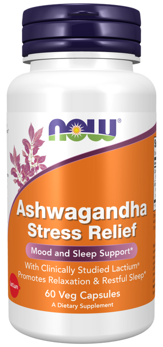 Ashwagandha Stress Relief - 60 Veg Capsules (Now Foods)