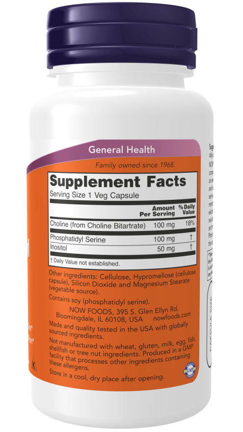 Phosphatidyl Serine 100mg 120 Vcaps by Now Foods