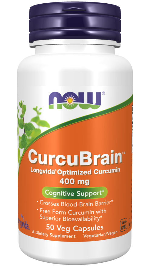 CurcuBrain™ Longvida 400 mg 50 Vcaps by Now Foods