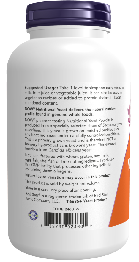 Nutritional Yeast Powder - 10 OZ (Now Foods)