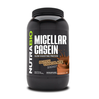 Micellar Casein Slow Digesting Protein Powder - 2 LBS Dutch Chocolate (NutraBio)